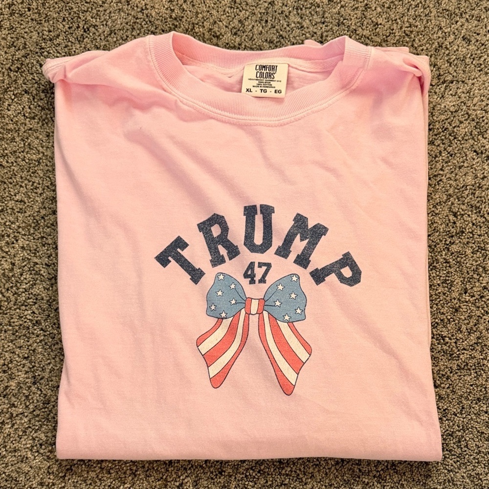 Comfort colors MAGA Trump bows pink size XL